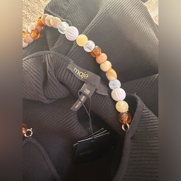 Maje richaine beaded back ribbed knit midi dress FINAL PRICE - Picture 5 of 7